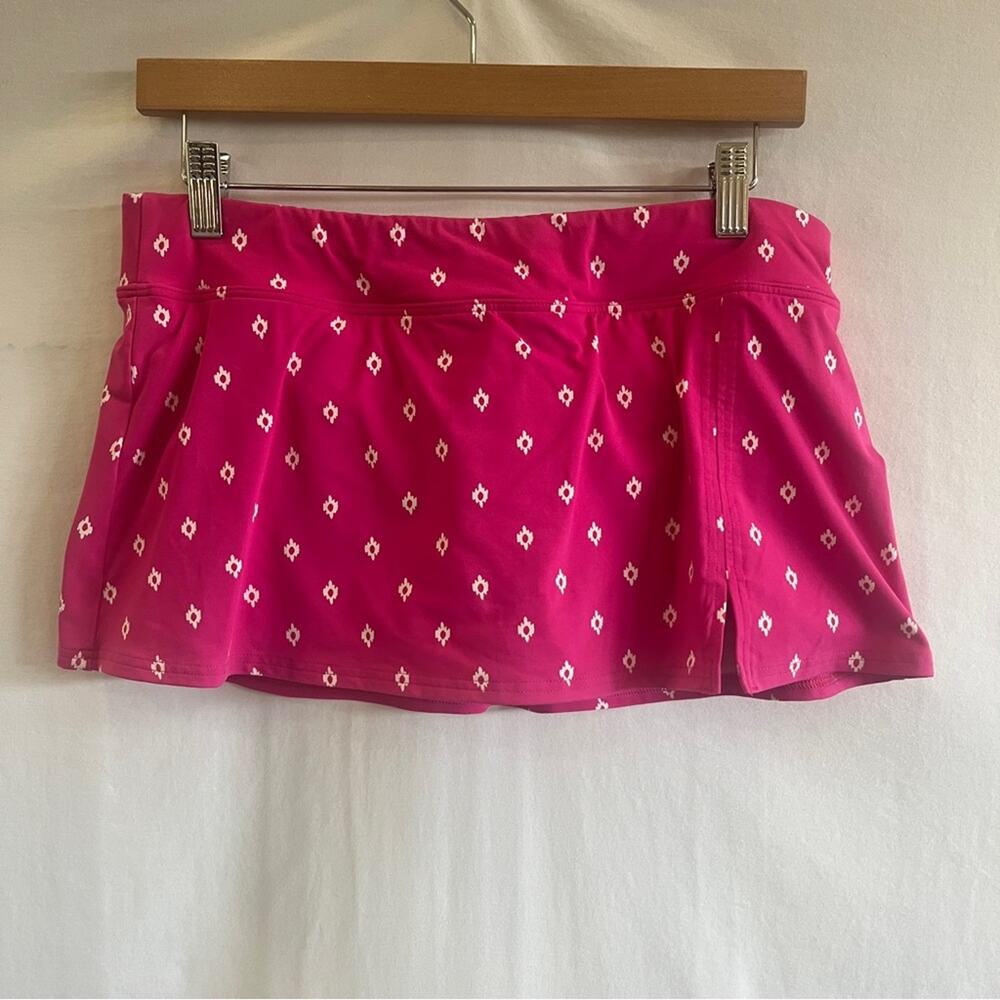 Lands End Swim Skort Womens Size 10 Pink White Bottoms Beach Summer Vacation